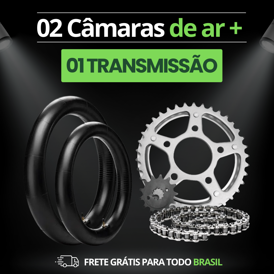 Kit 02 câmaras de ar + 01 transmissão CG Fan 125 - Image 6