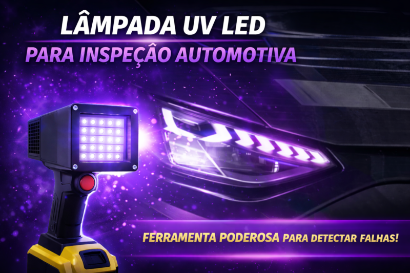 Lâmpada UV LED Portátil Profissional para Detecção e Cura de Imperfeições Automotivas